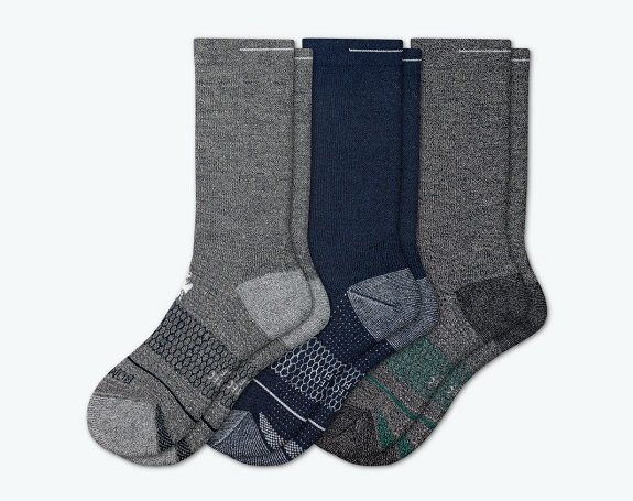 Lot de 3 paires de chaussettes de golf Bombas en laine mérinos pour hommes