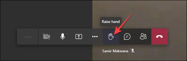 élire le "Lever la main" bouton pour lever la main.
