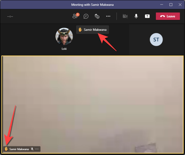 D'autres personnes verront une bordure jaune autour de votre flux vidéo ou de votre image d'affichage (dans les appels audio) et un emoji à côté de votre nom.