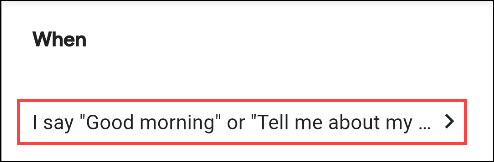 Choisissez les phrases que vous souhaitez utiliser avec la routine
