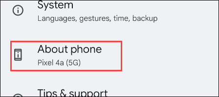Aller à "A propos du téléphone.