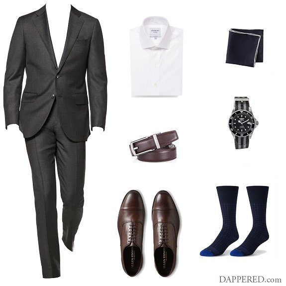 Le costume gris moyen polyvalent 3 façons : #2 – Sans cravate