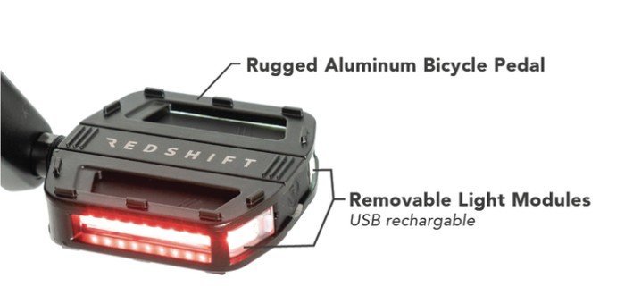 Composants de pédales de vélo à LED