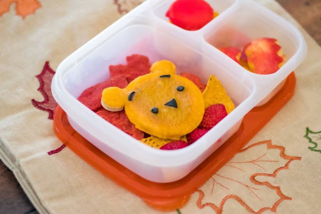 Comment faire un déjeuner d'école de pizza d'art alimentaire Winnie-The-Pooh d'automne