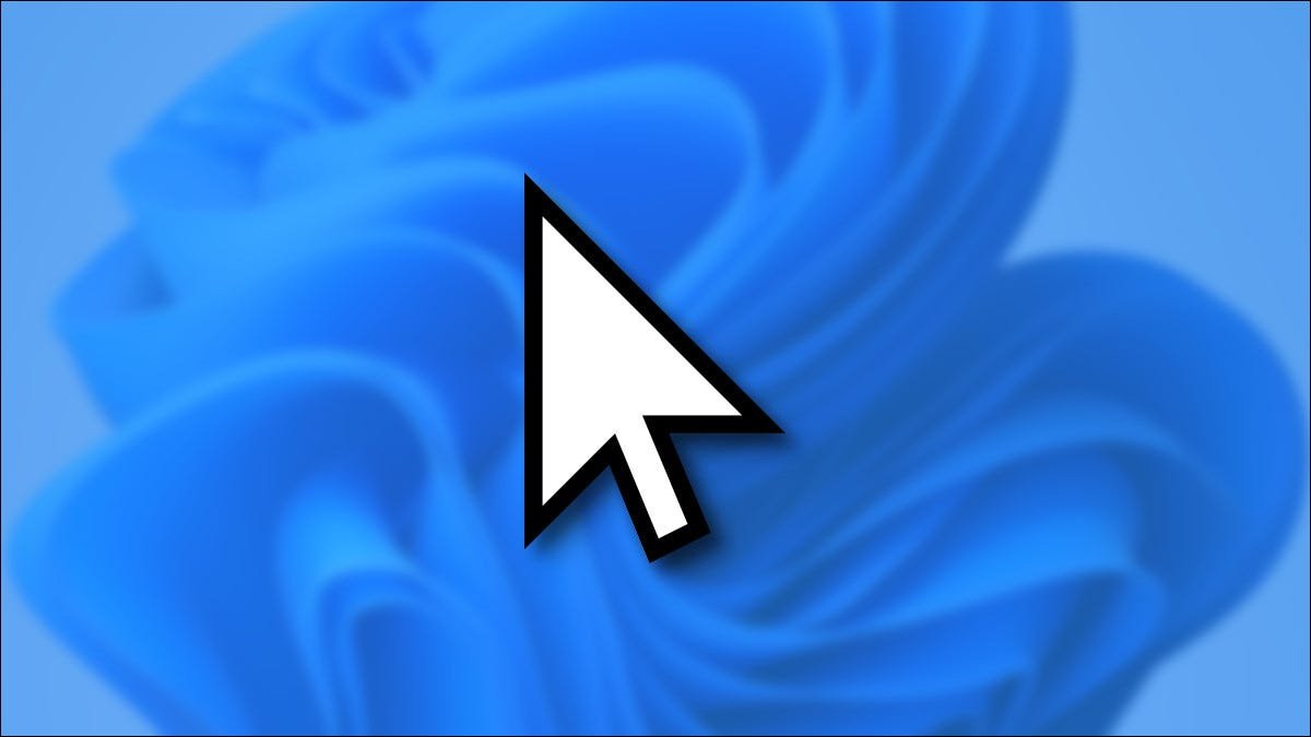 Curseur de souris Windows 11 sur fond bleu