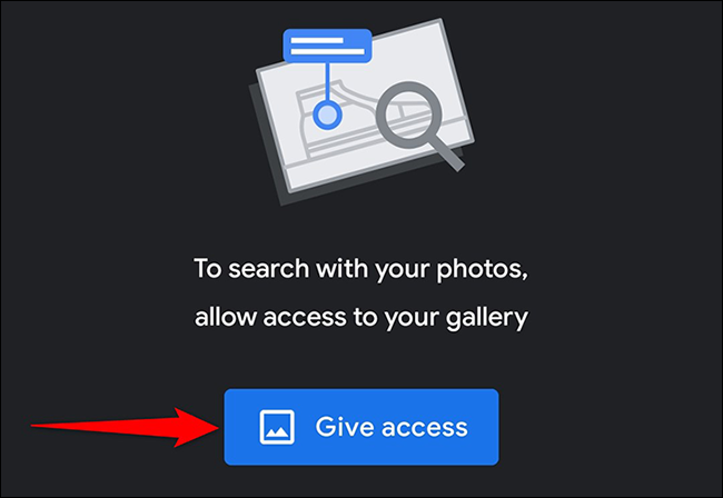 Robinet "Donner accès" dans Google Lens.