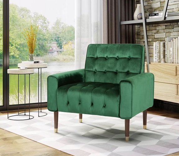 Fauteuil Bourchier Moderne Glam Velours