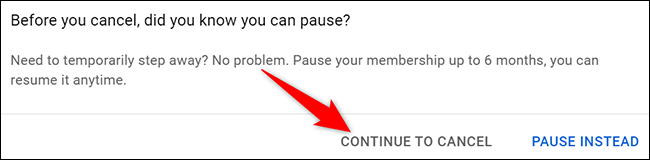 Cliquez sur "Continuer pour annuler" dans la boîte de message sur le site YouTube.