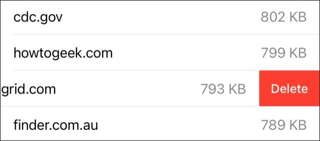 Supprimer les données du site Web Safari