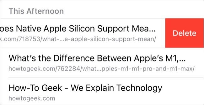 Supprimer l'entrée de l'historique de Safari sur iPhone