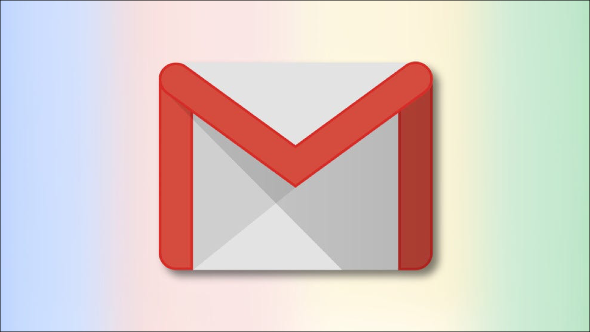 Logo Gmail sur fond dégradé multicolore
