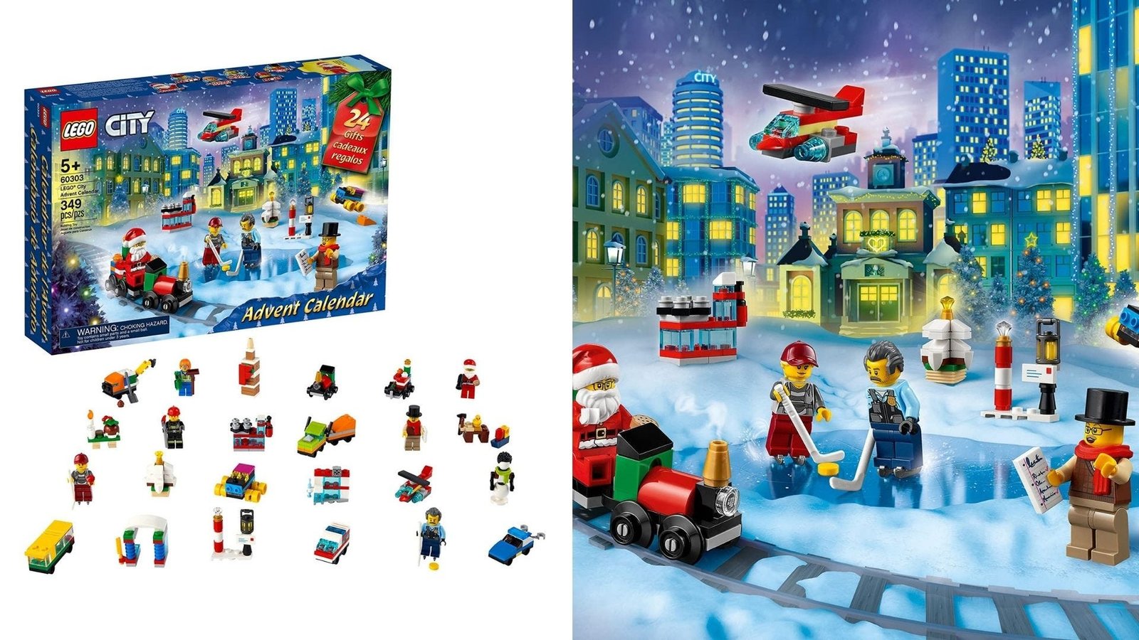 Les figurines et accessoires du calendrier de l'avent LEGO City.