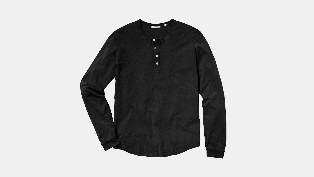 buck mason pima ourlet incurvé henley