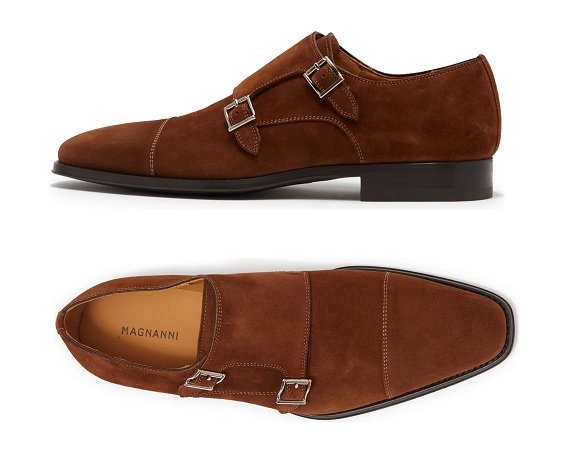 Magnanni Suede Cap Toe Double Monks