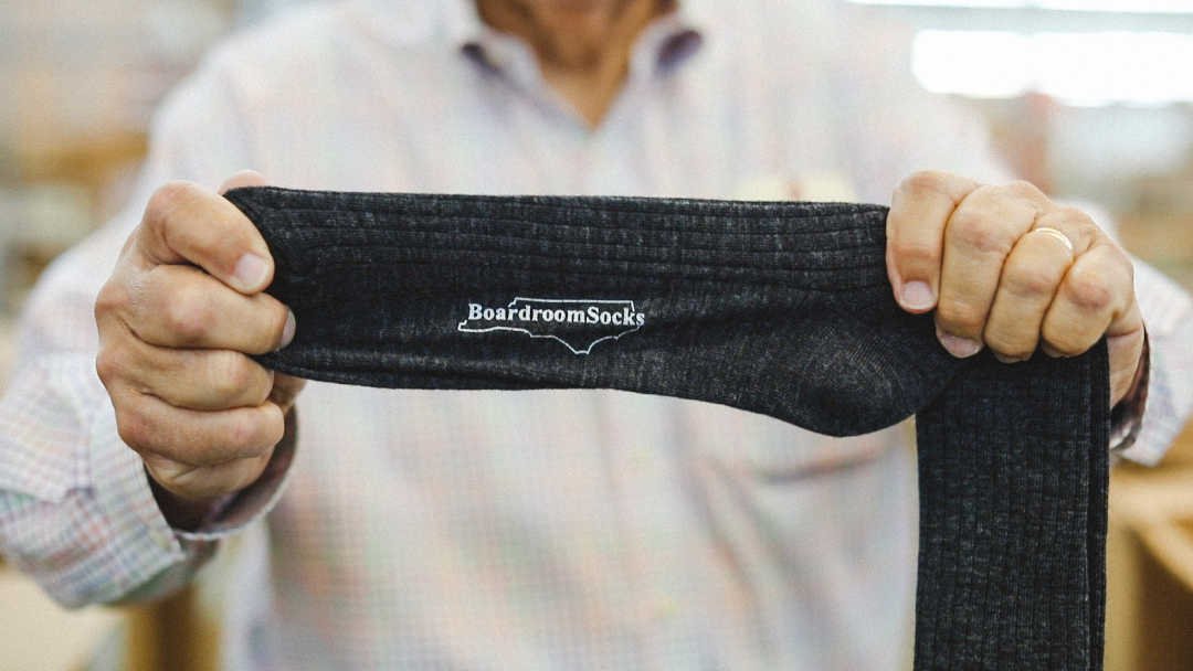 chaussettes côtelées grises de Boardroom Socks