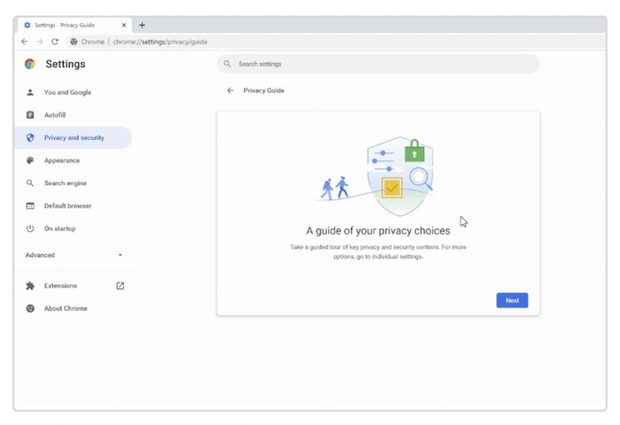 Paramètres de confidentialité de Chrome