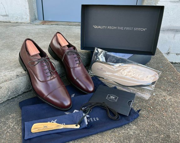 Anthony Veer Clinton Oxfords à bout droit en marron foncé