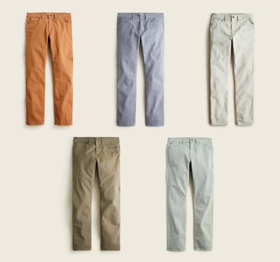 J. Crew 1040 Pantalon droit à 5 poches teint en plongée