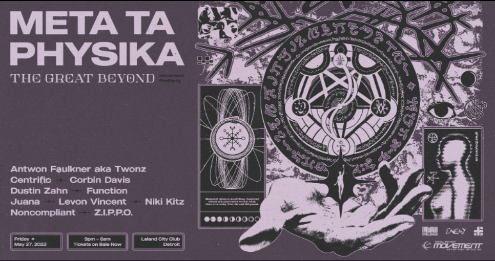 Meta ta physika flyer mouvement detroit party 2022