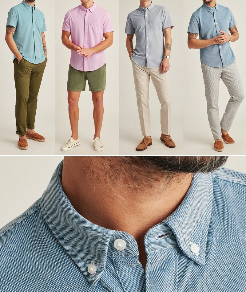 Chemise à manches courtes Oxford en tricot Bonobos