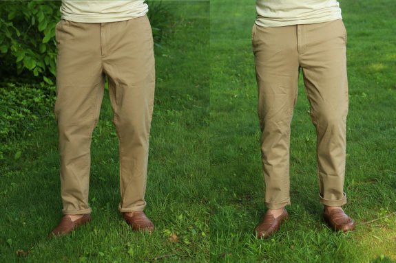 800 - Goodfellow Everyday Pant Side By Side Medium (côté gauche) et petit (côté droit)