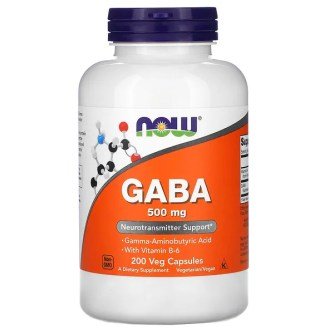 NOW Foods, GABA avec vitamine B-6, 500 mg, 200 gélules végétales