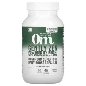 Om Mushrooms, Gently Zen, Powered by Reishi with Ashwagandha & GABA, 90 gélules végétales