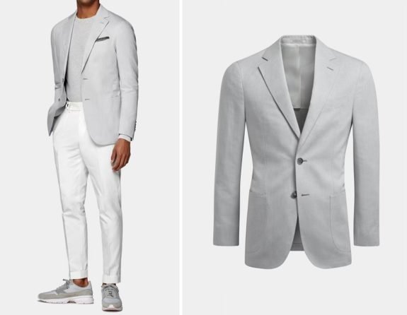 Suitsupply Gris Clair 60% Lin, 40% Coton Sportcoat
