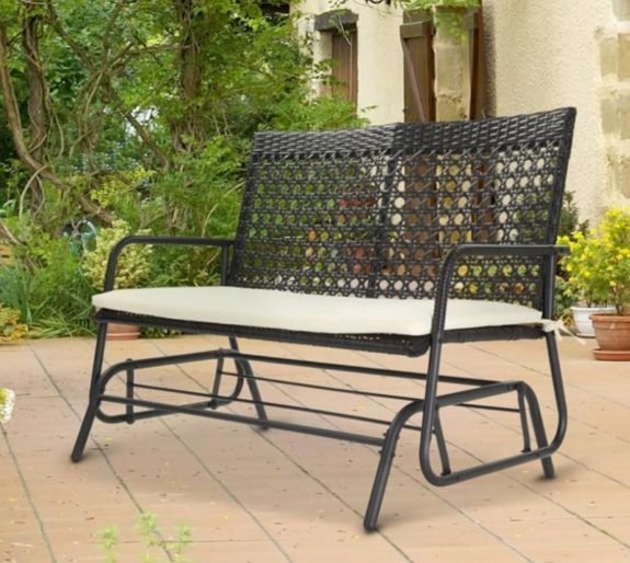 Banc oscillant en osier pour 2 personnes Outsunny Patio