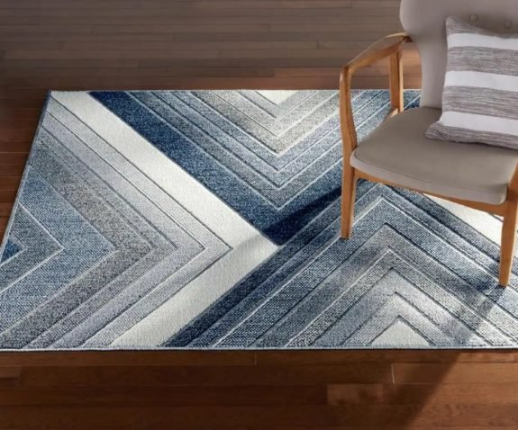 Tapis d'intérieur 8 pi x 10 pi Bazaar gris ardoise-bleu