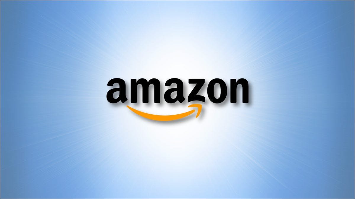 Le logo Amazon sur fond bleu
