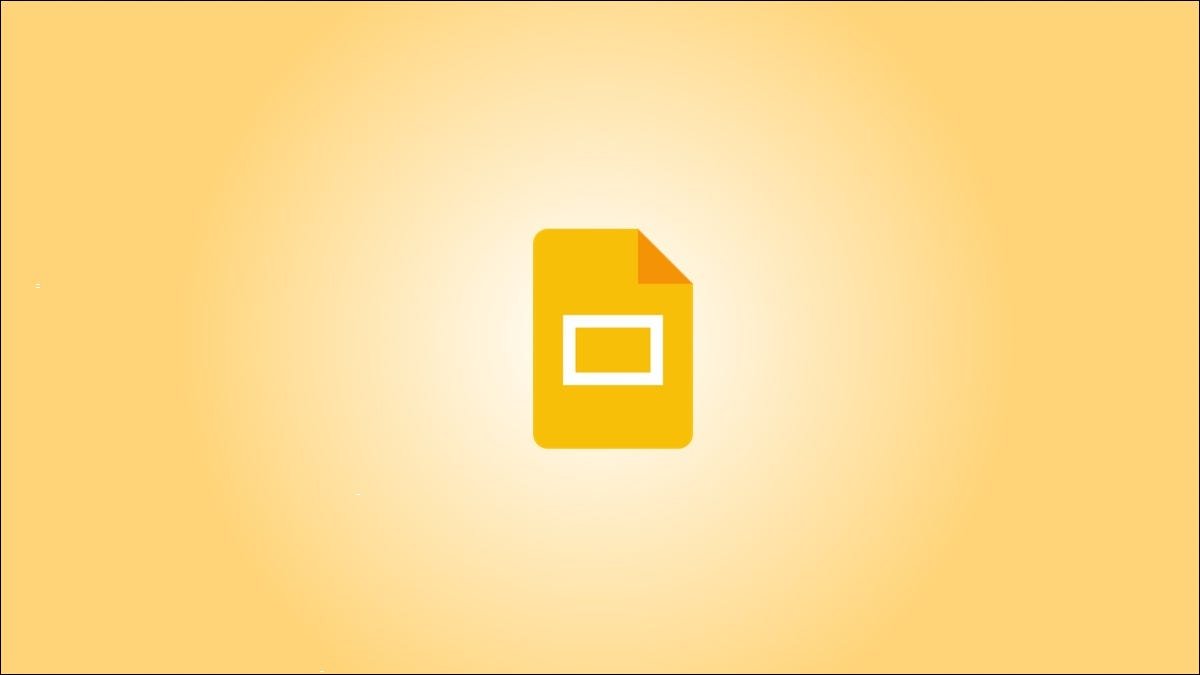 Logo Google Slides sur fond dégradé jaune.