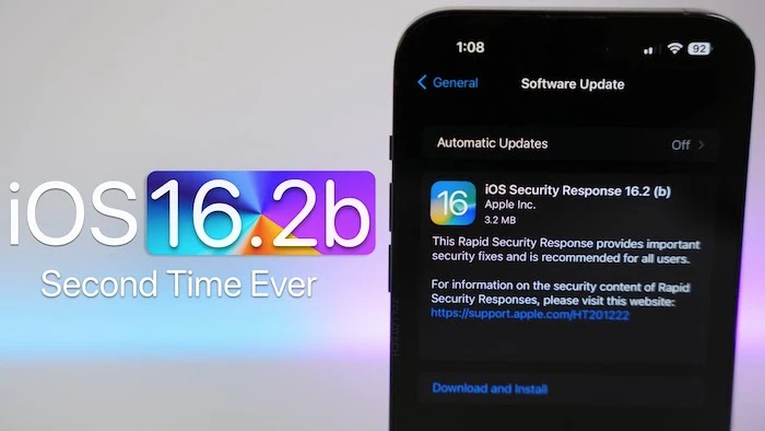 Réponse de sécurité iOS 16.2