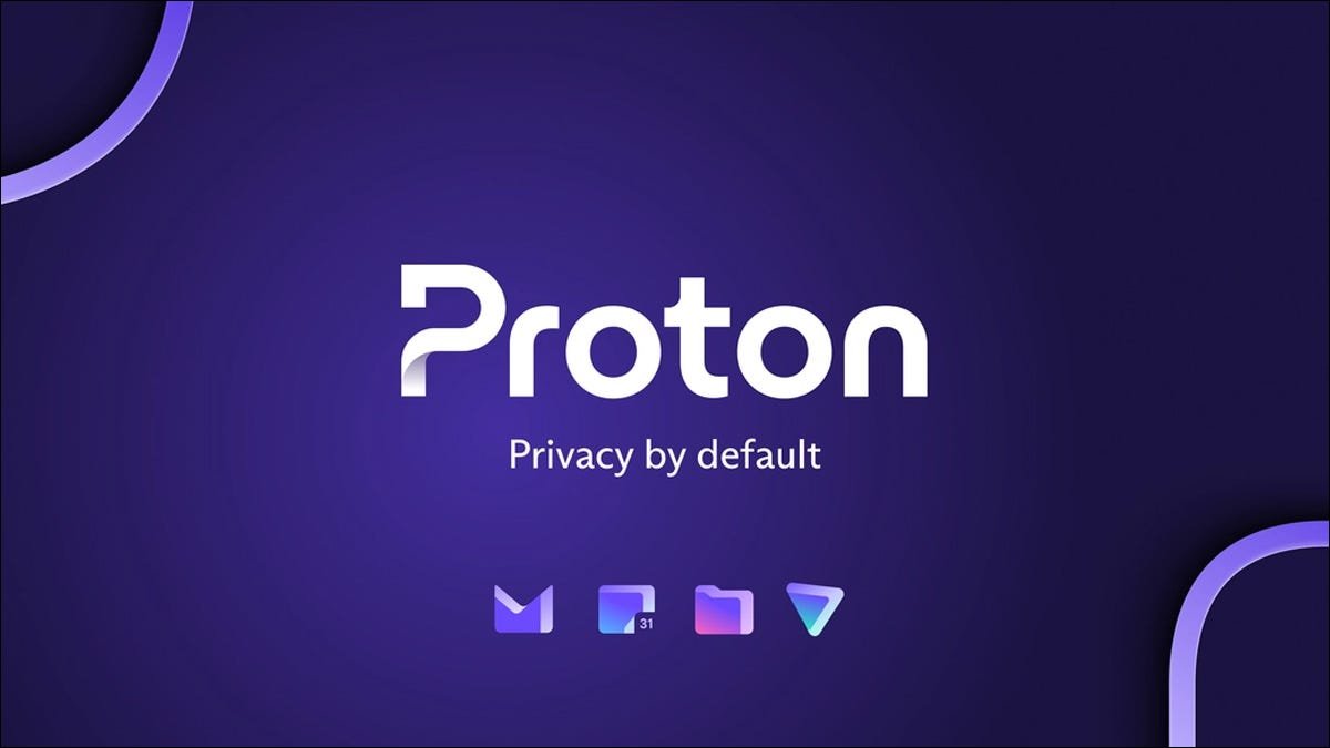 Logo Proton avec logos pour Proton Mail, Calendar, Drive et VPN