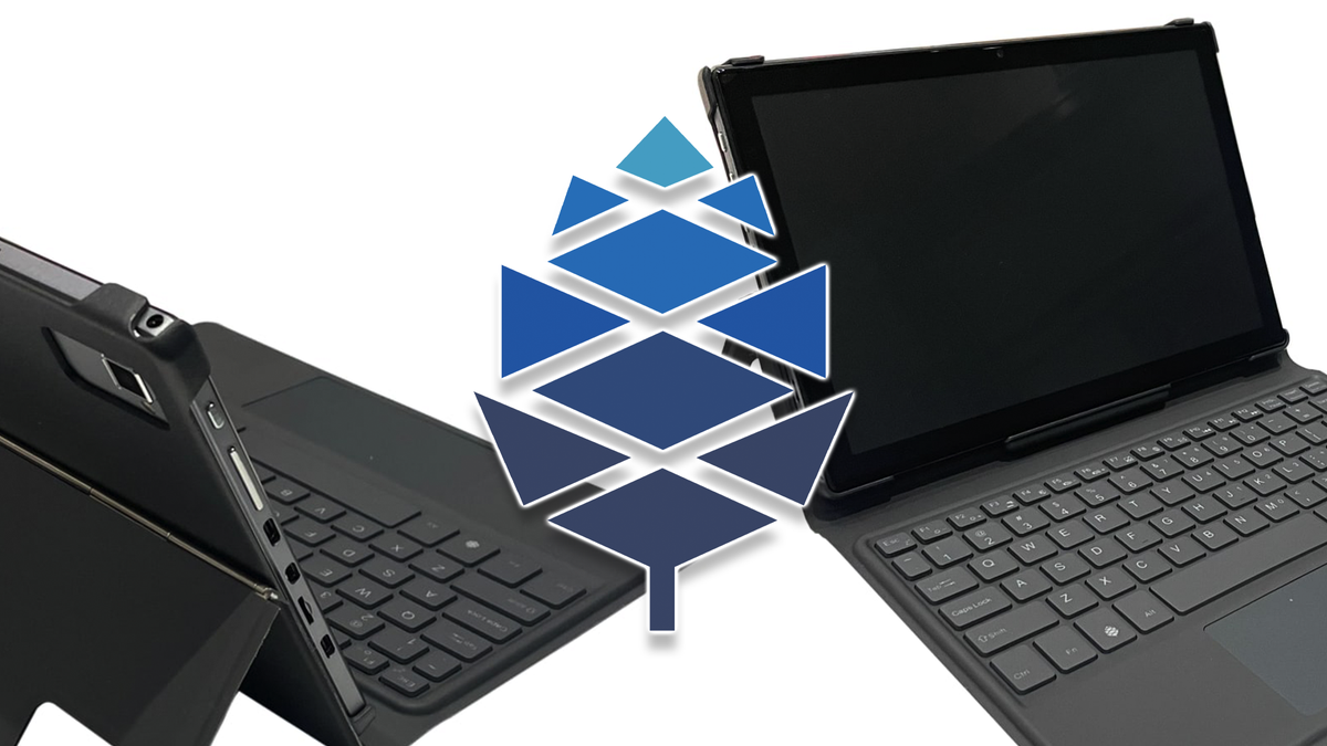 Le PineTab2 avec le logo Pine64.