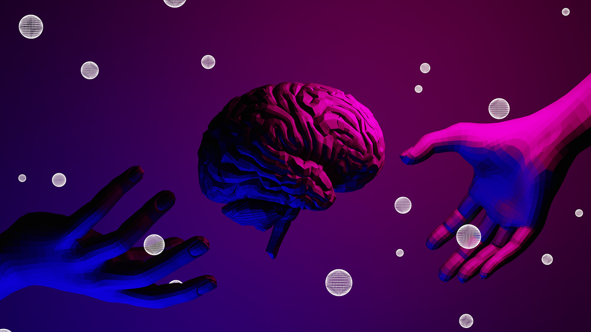 Une illustration de deux mains et d'un cerveau.