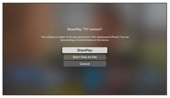 Apple SharePlay Apple TV