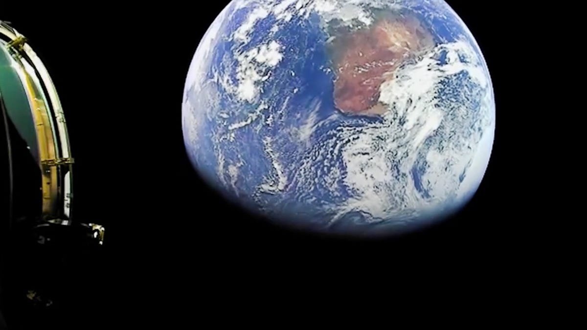 Vue de la Terre depuis la fusée Falcon de SpaceX.