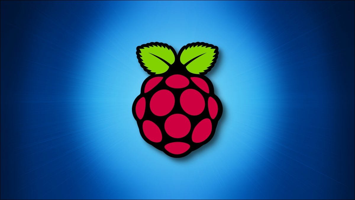Le logo Raspberry Pi sur fond bleu