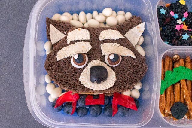 Comment faire un Guardians of the Galaxy Vol.  3 Rocket Raccoon Food Art Lunch pour vos enfants !