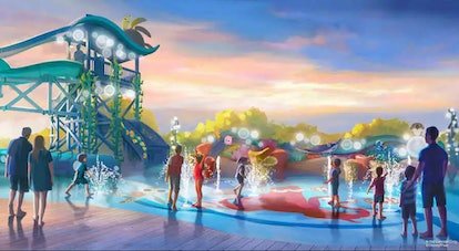 Représentation artistique du toboggan aquatique de l'hôtel Disney's Pixar