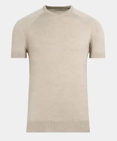 Pull ras du cou Suitsupply sable à manches courtes