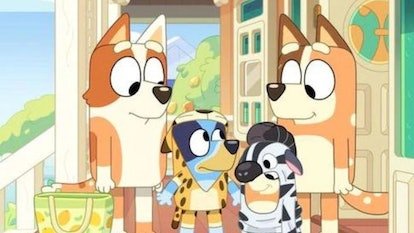 La famille Heeler et leur tante dans l'épisode 'Bluey' Saison 3B "Bodies."