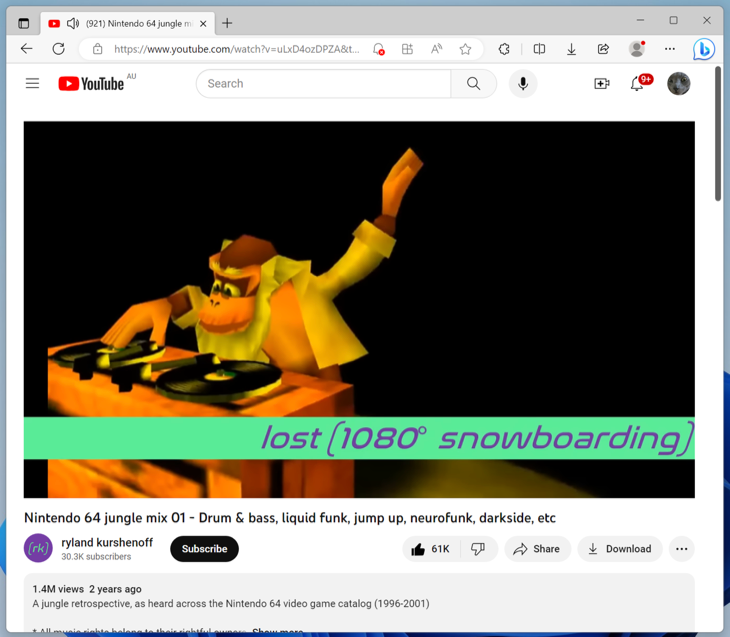 YouTube dans Edge pour Windows 11