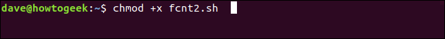 chmod +x fcnt2.sh dans une fenêtre de terminal