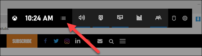 sélectionnez l'icône du menu du widget