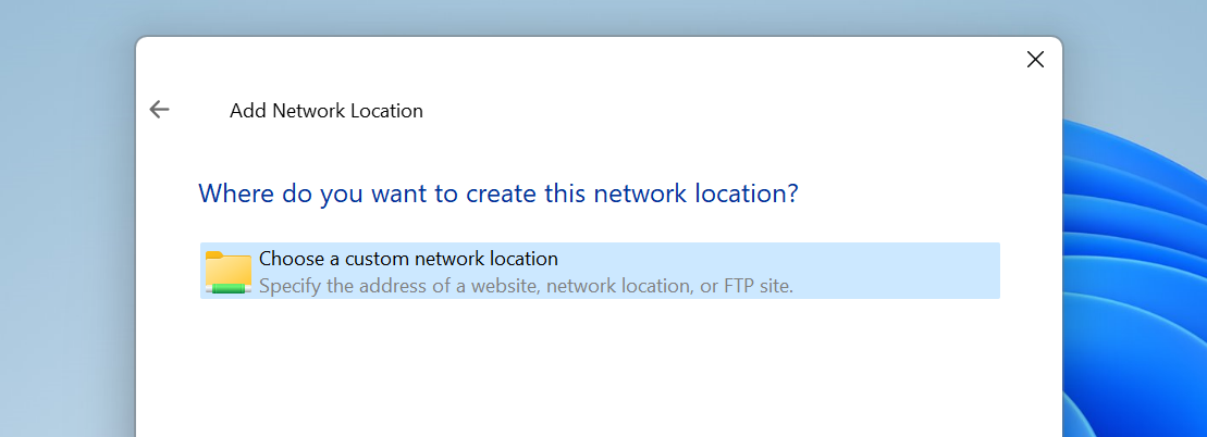 emplacement de l'assistant de connexion réseau