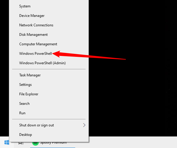 Appuyez sur Windows+X pour ouvrir le menu Power User, puis cliquez sur 