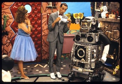 Publicité encore de 'Pee Wee's Playhouse' (CBS), une émission de télévision pour enfants mettant en vedette Paul Reubens...