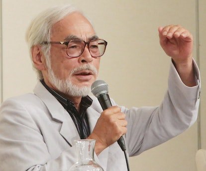 06/09/2013/Noboru Hashimoto/Tokyo/Japon/ Le réalisateur de films d'animation Hayao Miyazaki (72) donne une conférence de presse...